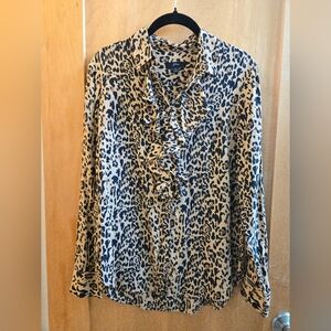 Silk J Crew Leopard Print Blouse